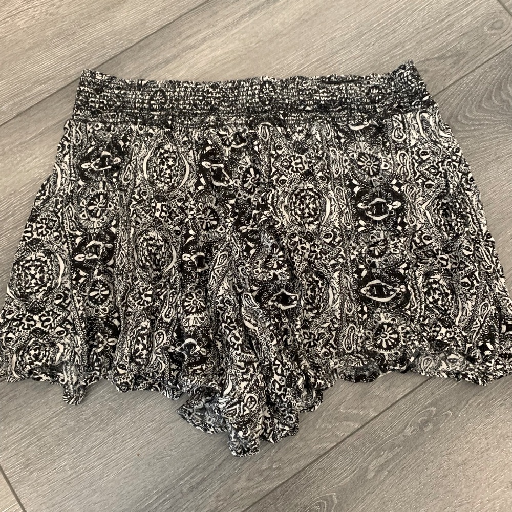 Black and White Aztec Printed Shorts